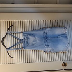 [GIRLS] Denim Short Embroidered Overalls Cat & Jack Size XL